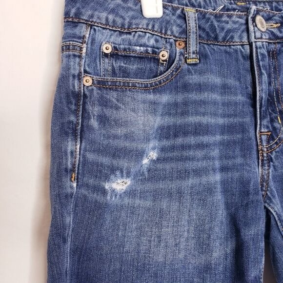 American Eagle Distressed Frayed Hem Cutoff Denim Jean Shorts Women's Size 2 - Picture 2 of 10